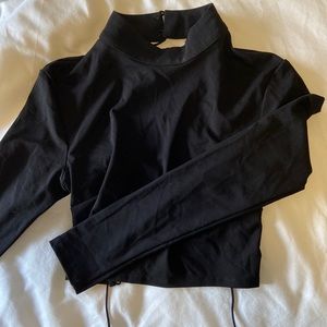 Adika- Black long sleeve, open back